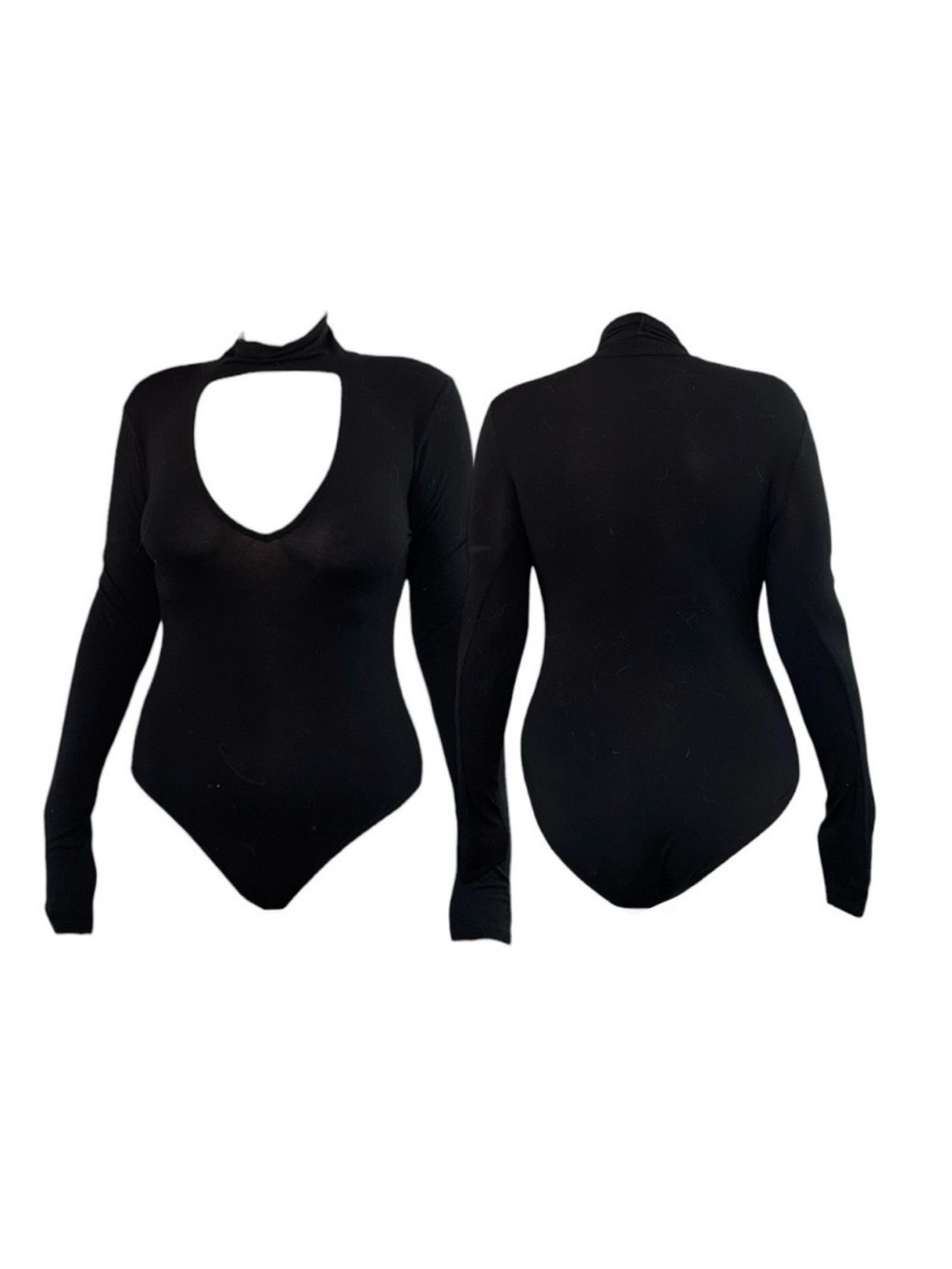 Black Long Sleeve Keyhole Bodysuit